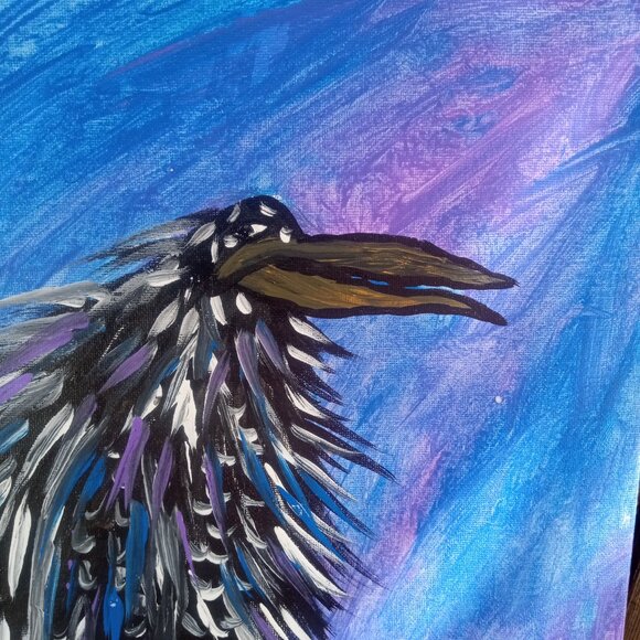 Crow Painting on Canvas - Picture 8 of 12